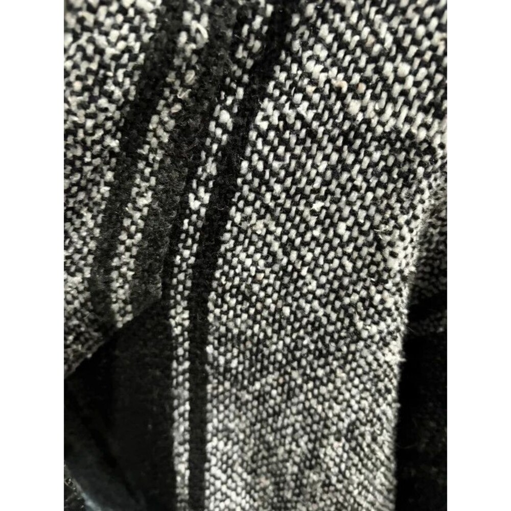 Vintage La Malinche Mexican Baja Hoodie Black Grey poncho Jerga Medium - Picture 5 of 5